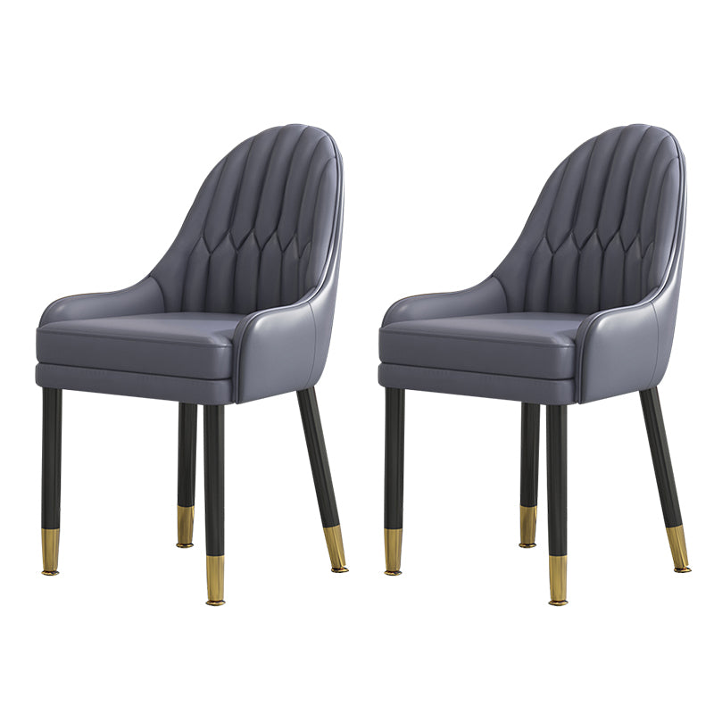 Sillas de comedor de madera Glam, sillas de comedor de piel sintética para uso doméstico (juego de 2)