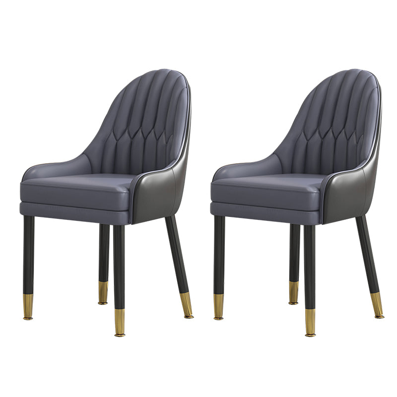 Sillas de comedor de madera Glam, sillas de comedor de piel sintética para uso doméstico (juego de 2)