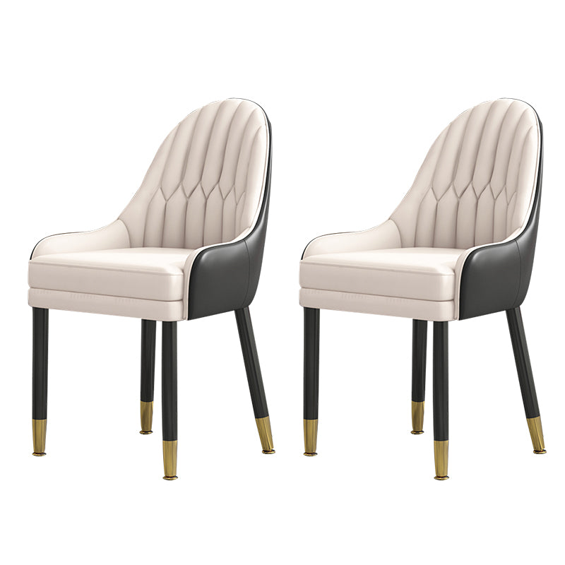 Sillas de comedor de madera Glam, sillas de comedor de piel sintética para uso doméstico (juego de 2)