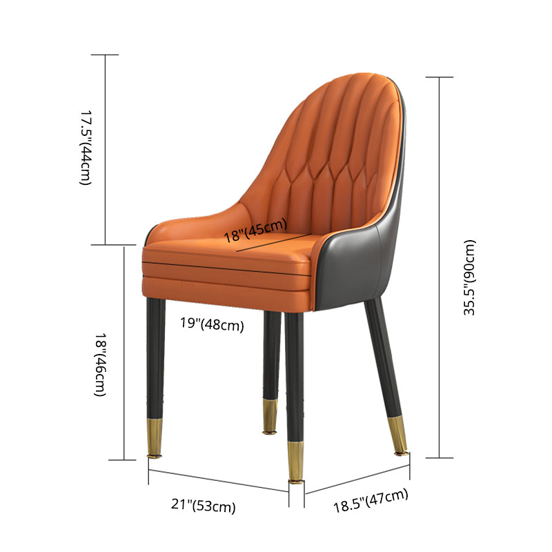 Sillas de comedor de madera Glam, sillas de comedor de piel sintética para uso doméstico (juego de 2)