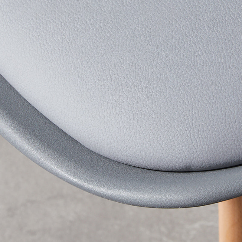 Contemporary Wood Dining Room Chairs Faux Leather Dining Armless Chairs for Home Use