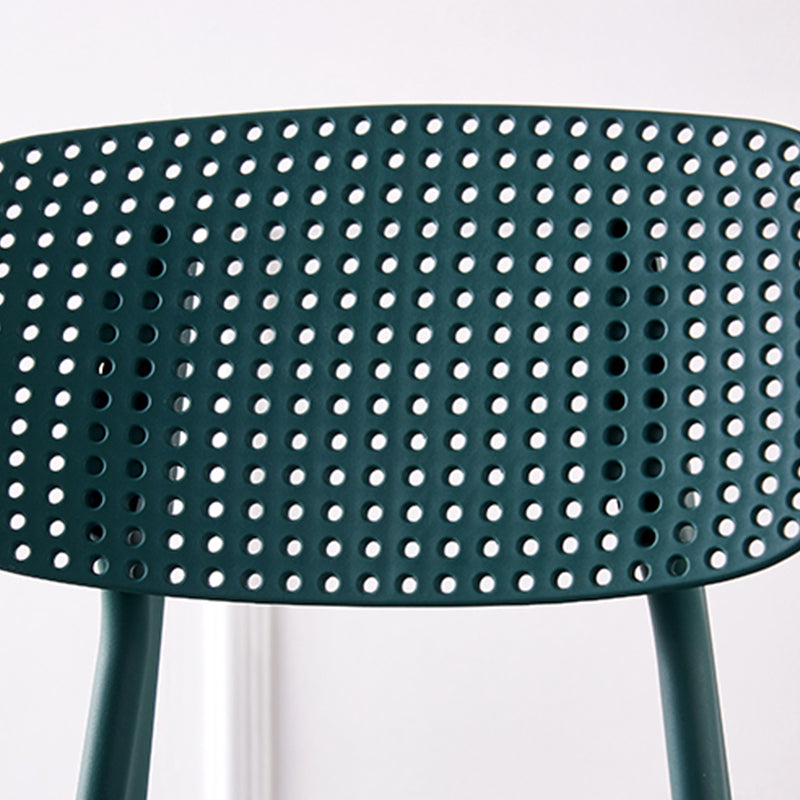 Sillas de comedor escandinavas sin brazos Silla auxiliar de plástico con respaldo abierto (juego de 4)