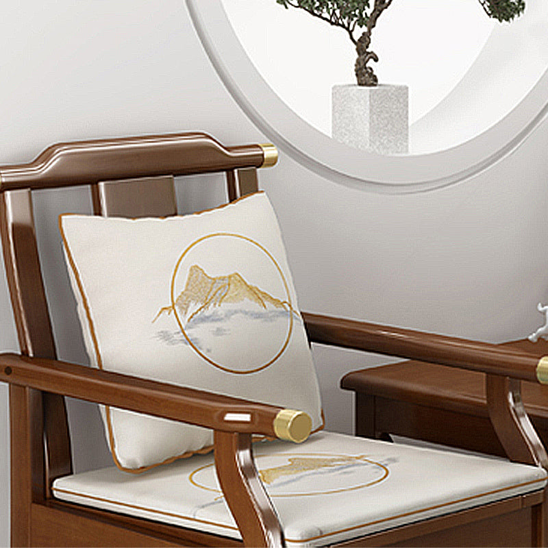 Sillón de comedor tradicional con brazo trasero de listones y patas de madera