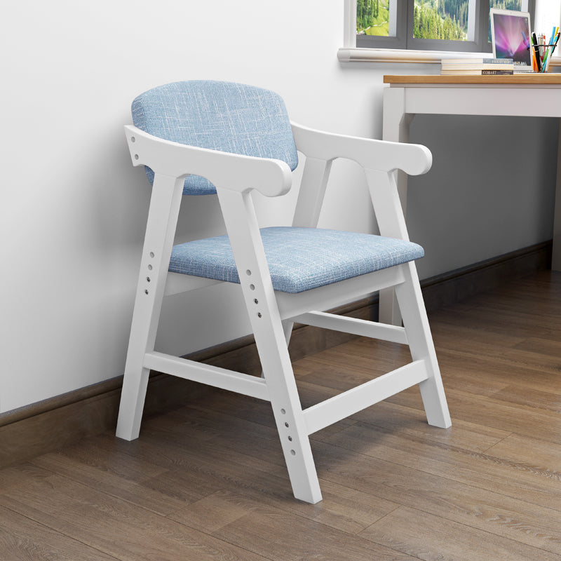Sillón de comedor con respaldo abierto, brazo tapizado, silla de comedor individual con patas de madera