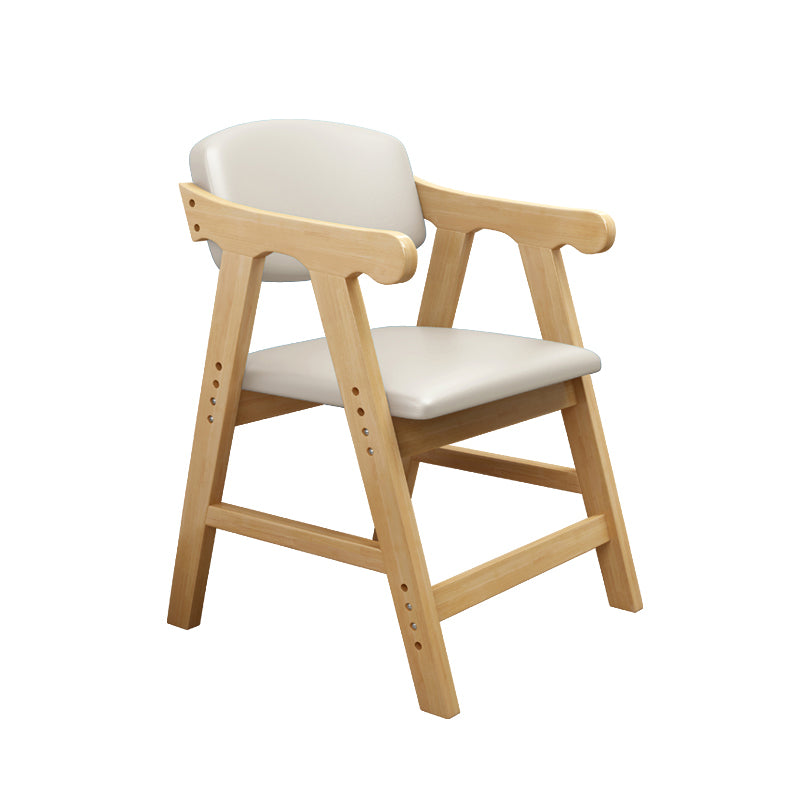 Sillón de comedor con respaldo abierto, brazo tapizado, silla de comedor individual con patas de madera