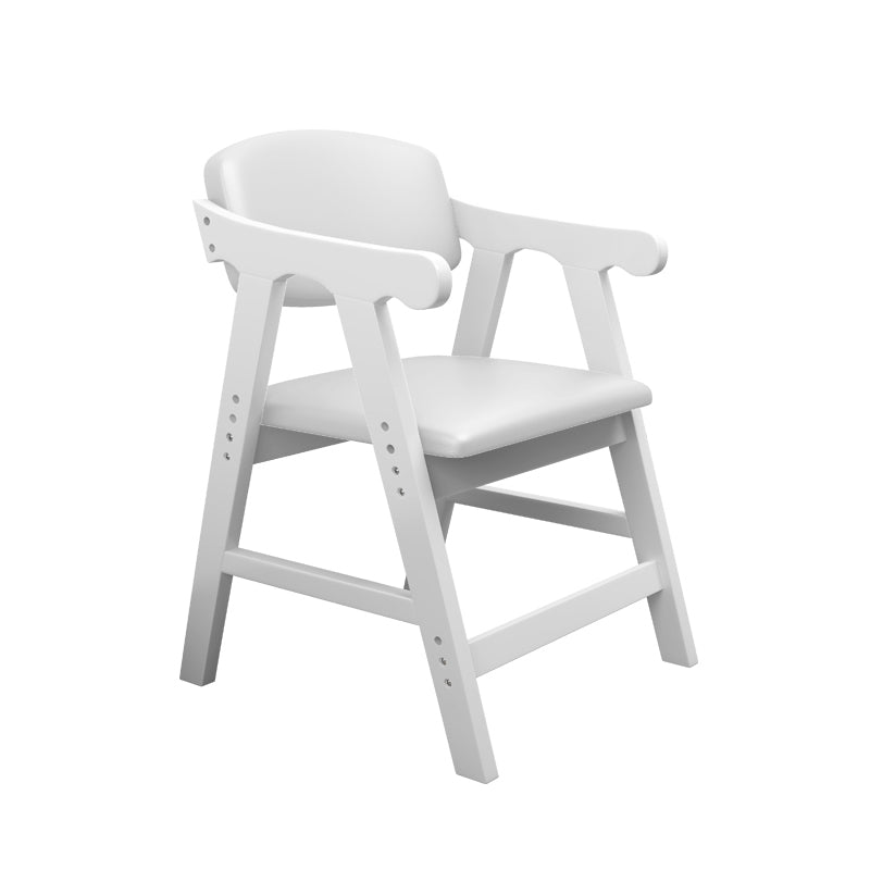 Sillón de comedor con respaldo abierto, brazo tapizado, silla de comedor individual con patas de madera