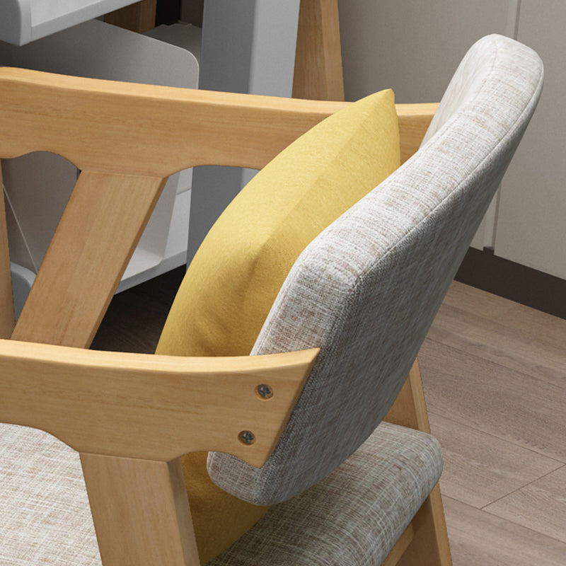 Fauteuil de salle à manger à dossier ouvert, fauteuil de salle à manger simple rembourré avec pieds en bois