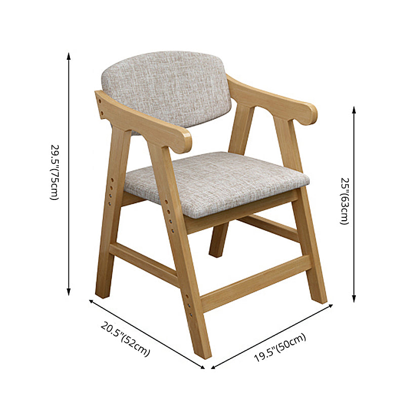 Fauteuil de salle à manger à dossier ouvert, fauteuil de salle à manger simple rembourré avec pieds en bois
