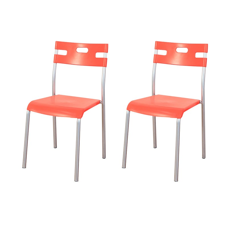 Chaises de salle à manger en plastique contemporaines, chaise sans bras latérale à dossier ouvert pour usage au restaurant