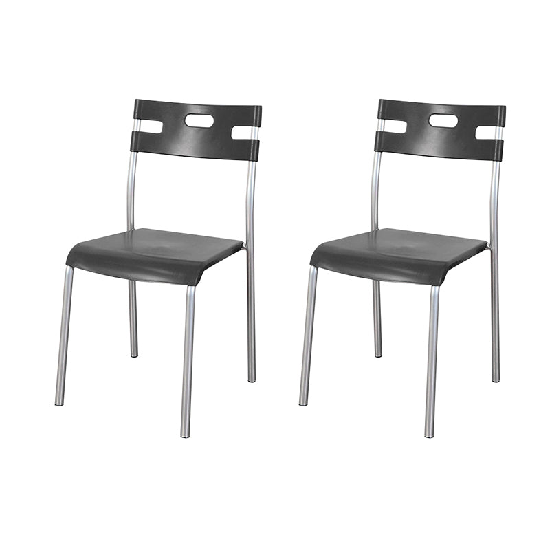 Chaises de salle à manger en plastique contemporaines, chaise sans bras latérale à dossier ouvert pour usage au restaurant