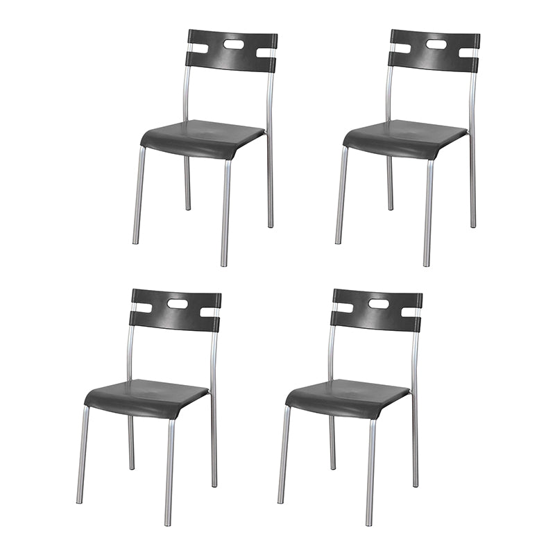 Chaises de salle à manger en plastique contemporaines, chaise sans bras latérale à dossier ouvert pour usage au restaurant