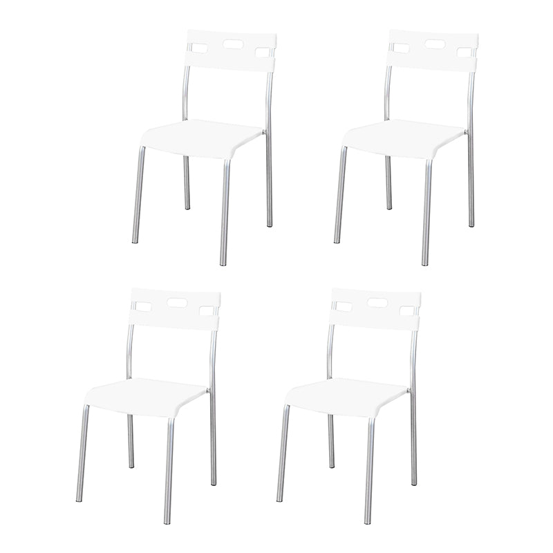 Chaises de salle à manger en plastique contemporaines, chaise sans bras latérale à dossier ouvert pour usage au restaurant