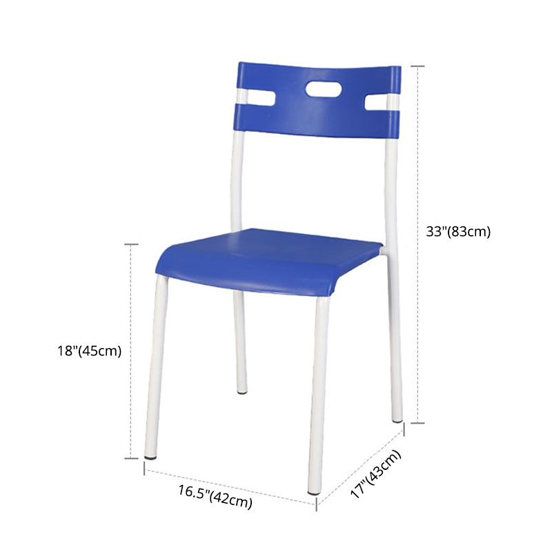 Chaises de salle à manger en plastique contemporaines, chaise sans bras latérale à dossier ouvert pour usage au restaurant