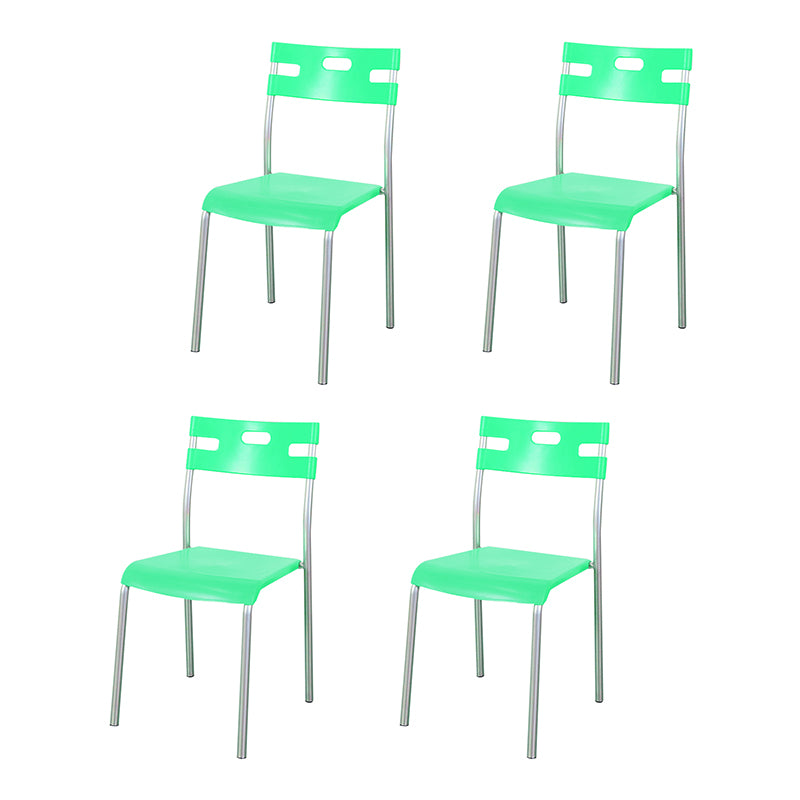 Chaises de salle à manger en plastique contemporaines, chaise sans bras latérale à dossier ouvert pour usage au restaurant