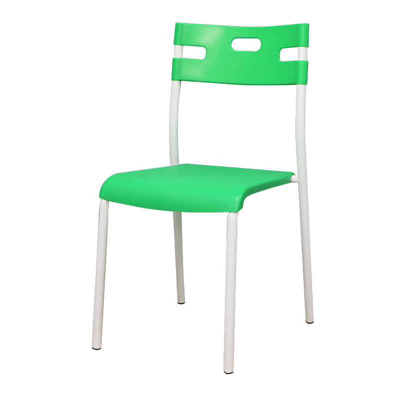 Chaises de salle à manger en plastique contemporaines, chaise sans bras latérale à dossier ouvert pour usage au restaurant