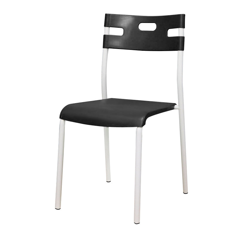 Chaises de salle à manger en plastique contemporaines, chaise sans bras latérale à dossier ouvert pour usage au restaurant
