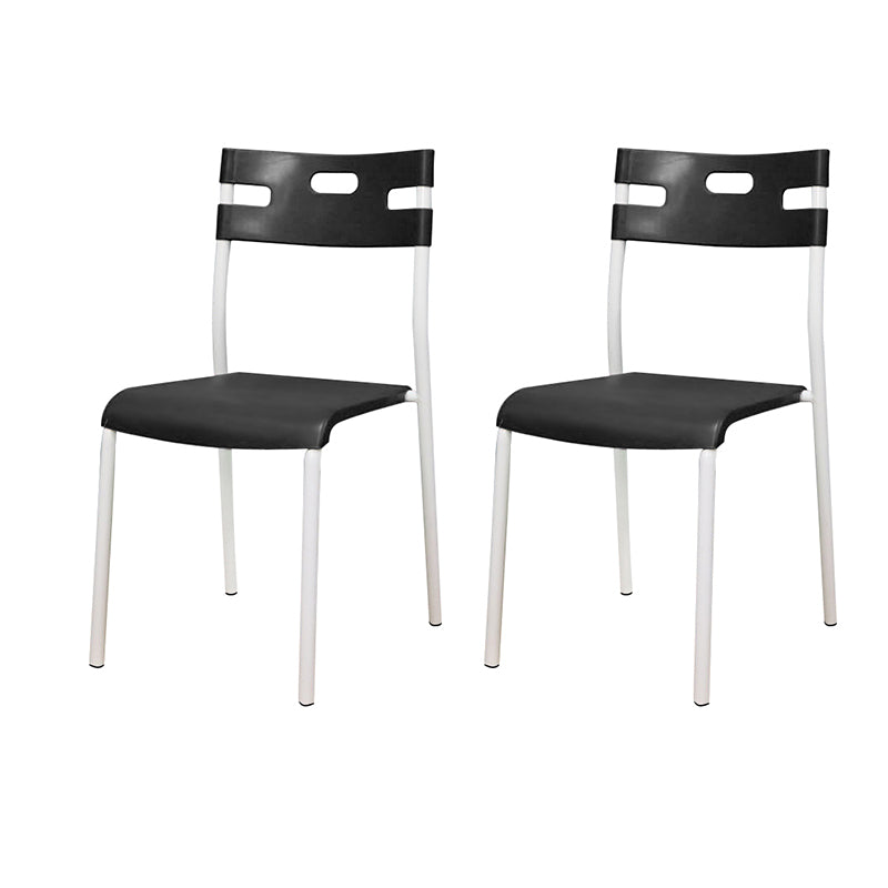 Chaises de salle à manger en plastique contemporaines, chaise sans bras latérale à dossier ouvert pour usage au restaurant