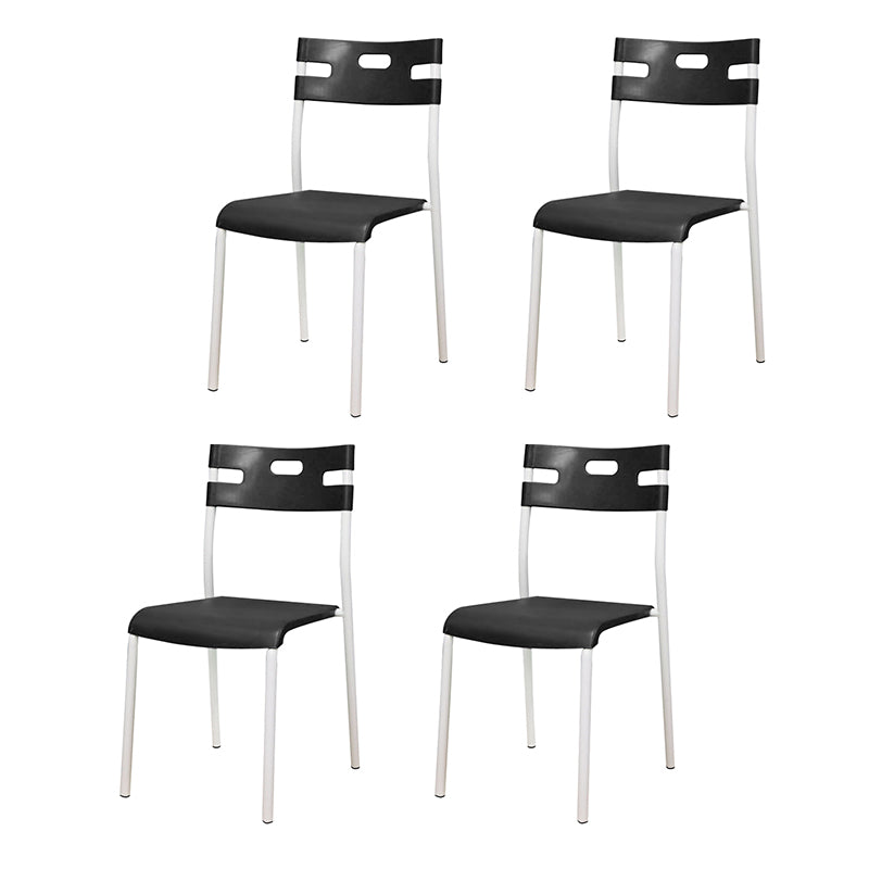 Chaises de salle à manger en plastique contemporaines, chaise sans bras latérale à dossier ouvert pour usage au restaurant