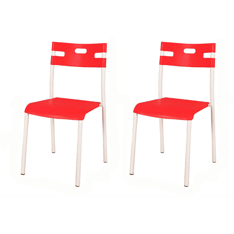 Chaises de salle à manger en plastique contemporaines, chaise sans bras latérale à dossier ouvert pour usage au restaurant