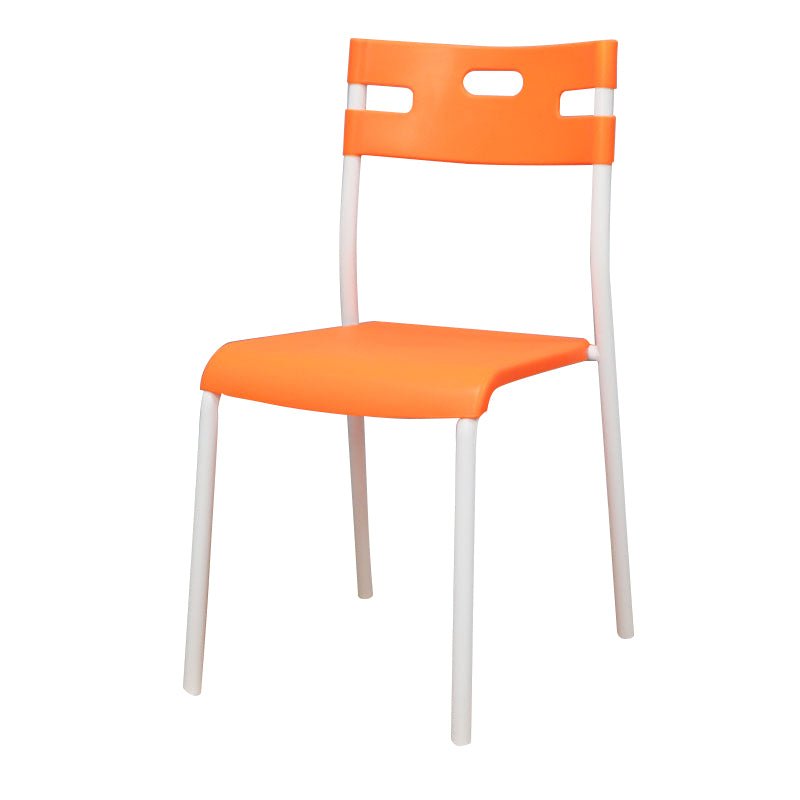 Chaises de salle à manger en plastique contemporaines, chaise sans bras latérale à dossier ouvert pour usage au restaurant