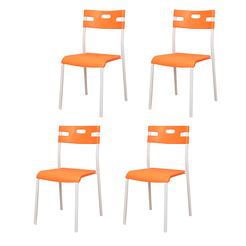 Chaises de salle à manger en plastique contemporaines, chaise sans bras latérale à dossier ouvert pour usage au restaurant