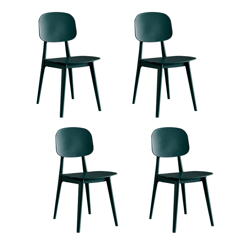 Scandinavian Plastic Armless Dining Chairs Open Back Side Chair (Set of 4)