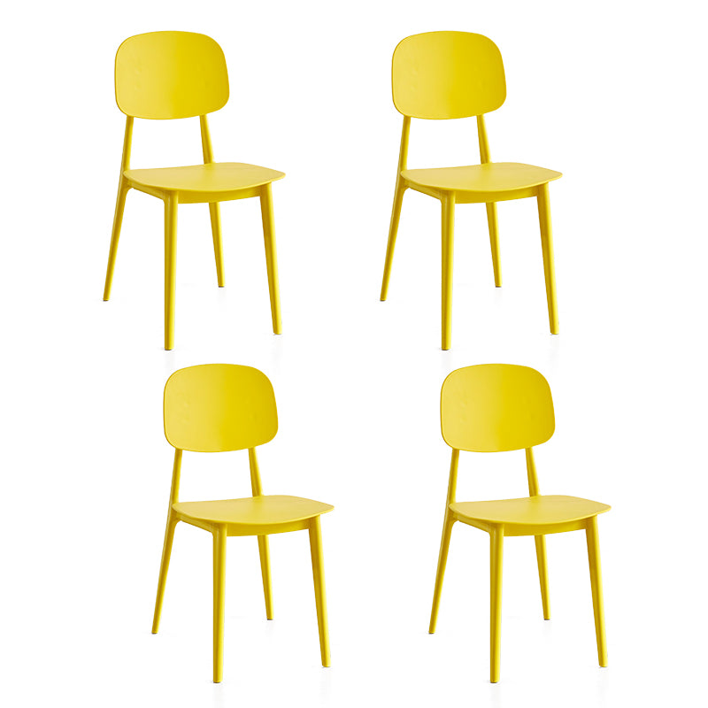 Scandinavian Plastic Armless Dining Chairs Open Back Side Chair (Set of 4)