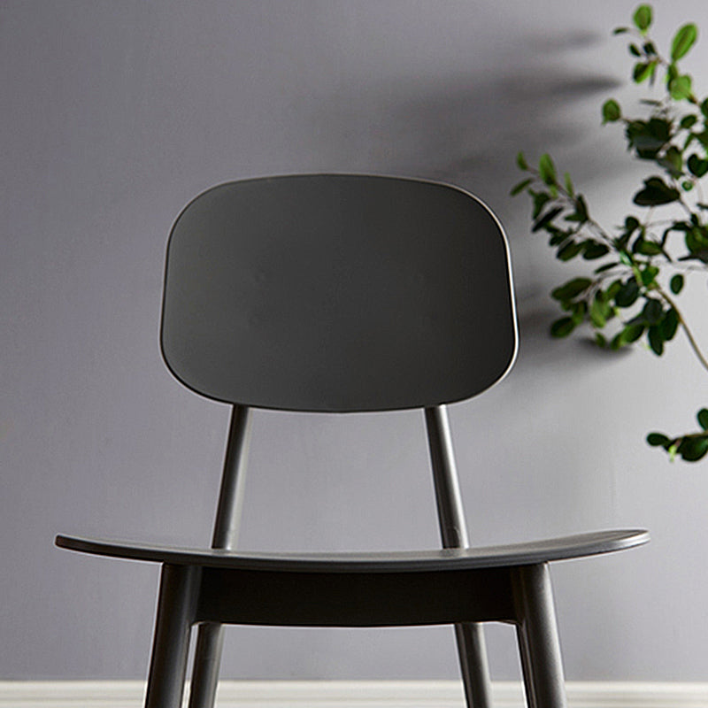 Scandinavian Plastic Armless Dining Chairs Open Back Side Chair (Set of 4)