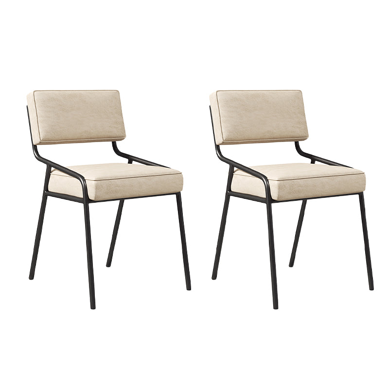 Chaise d'appoint de maison scandinave, chaise de salle à manger à dossier ouvert en métal rembourrée