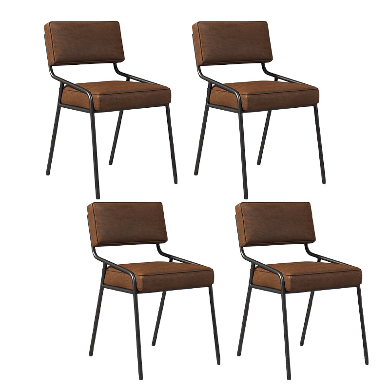Chaise d'appoint de maison scandinave, chaise de salle à manger à dossier ouvert en métal rembourrée