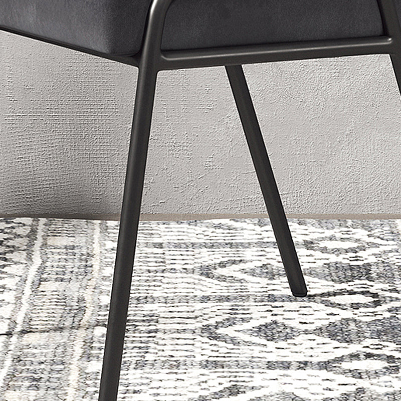 Chaise d'appoint de maison scandinave, chaise de salle à manger à dossier ouvert en métal rembourrée