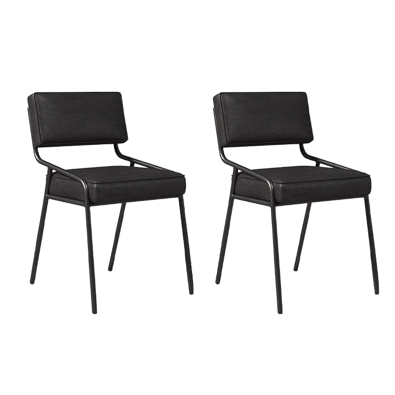 Chaise d'appoint de maison scandinave, chaise de salle à manger à dossier ouvert en métal rembourrée