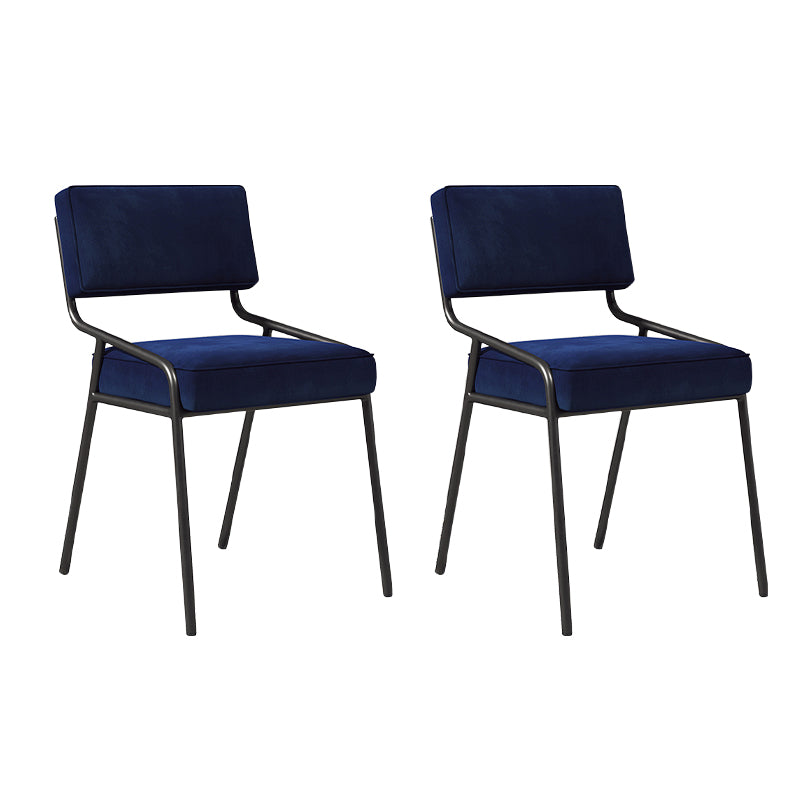 Chaise d'appoint de maison scandinave, chaise de salle à manger à dossier ouvert en métal rembourrée