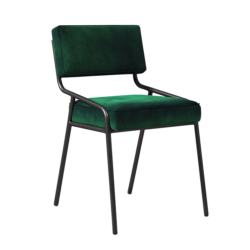 Chaise d'appoint de maison scandinave, chaise de salle à manger à dossier ouvert en métal rembourrée