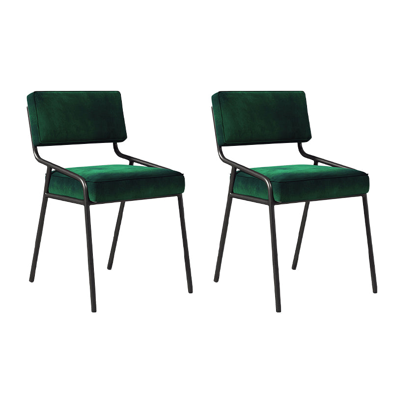 Chaise d'appoint de maison scandinave, chaise de salle à manger à dossier ouvert en métal rembourrée