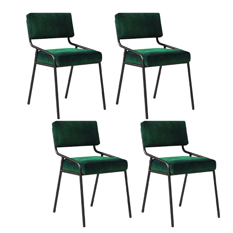 Chaise d'appoint de maison scandinave, chaise de salle à manger à dossier ouvert en métal rembourrée