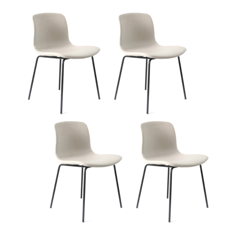 Chaises de salle à manger style contemporain Chaises sans accoudoirs avec pieds en métal