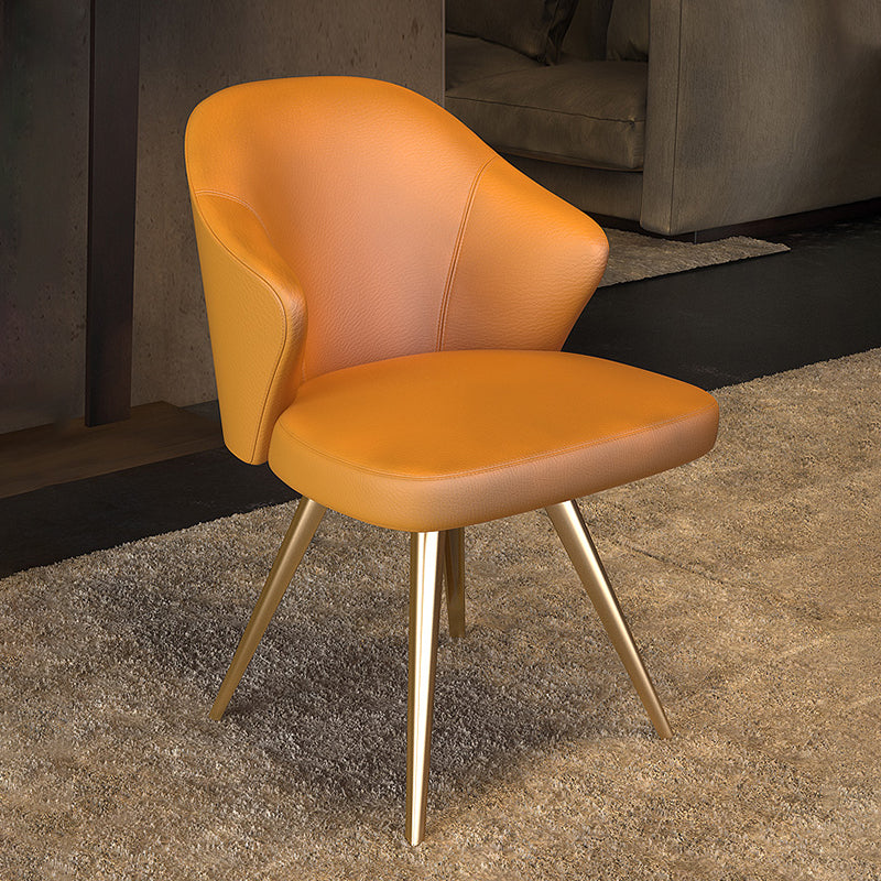 Chaise de salle à manger en métal de style contemporain, chaise latérale à oreilles pour cuisine