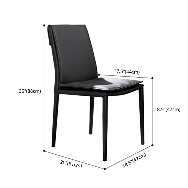 Chaise d'appoint de style moderne pour la maison, chaise de salle à manger rembourrée en métal à dossier solide (Ensemble de 2)