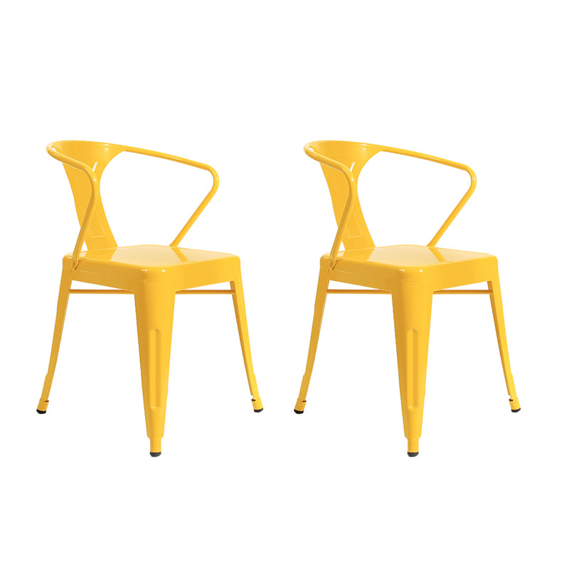 Industrial Dining Armchairs with Metal Legs Slat Back Dining Arm Chair for Coffee Bar