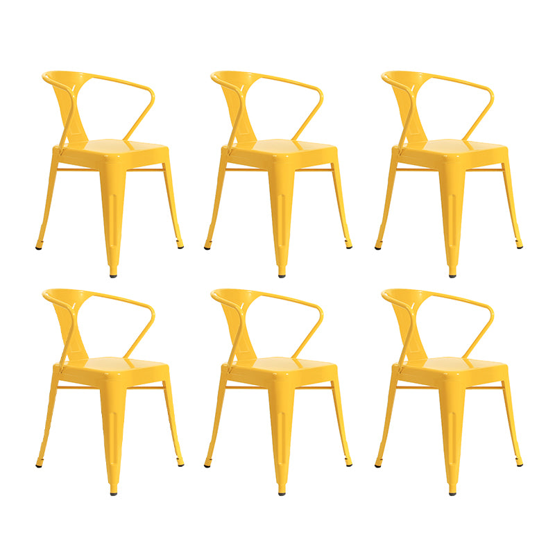 Industrial Dining Armchairs with Metal Legs Slat Back Dining Arm Chair for Coffee Bar