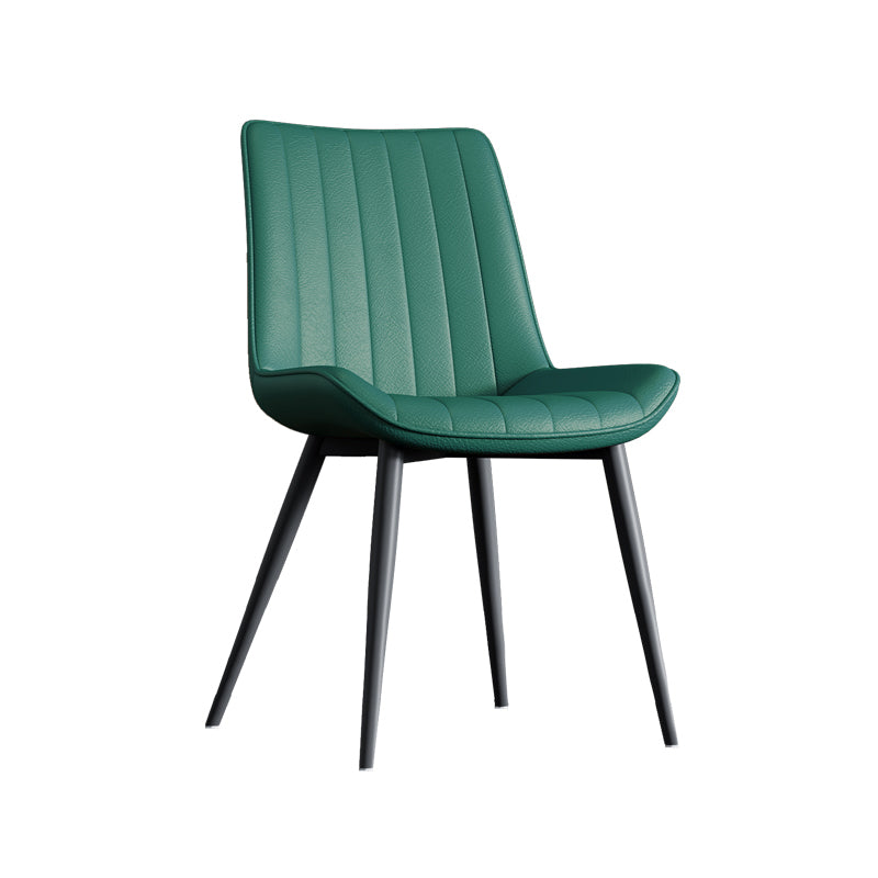 Home Scandinavian Arm Chair Upholstered Solid Back Metal Dining Room Chair