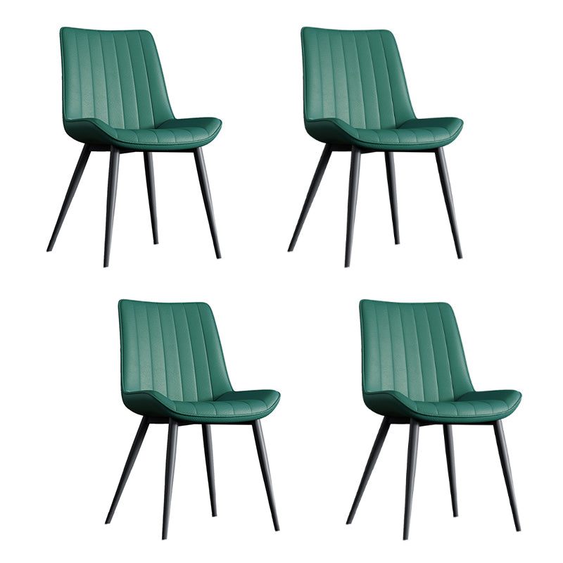 Home Scandinavian Arm Chair Upholstered Solid Back Metal Dining Room Chair