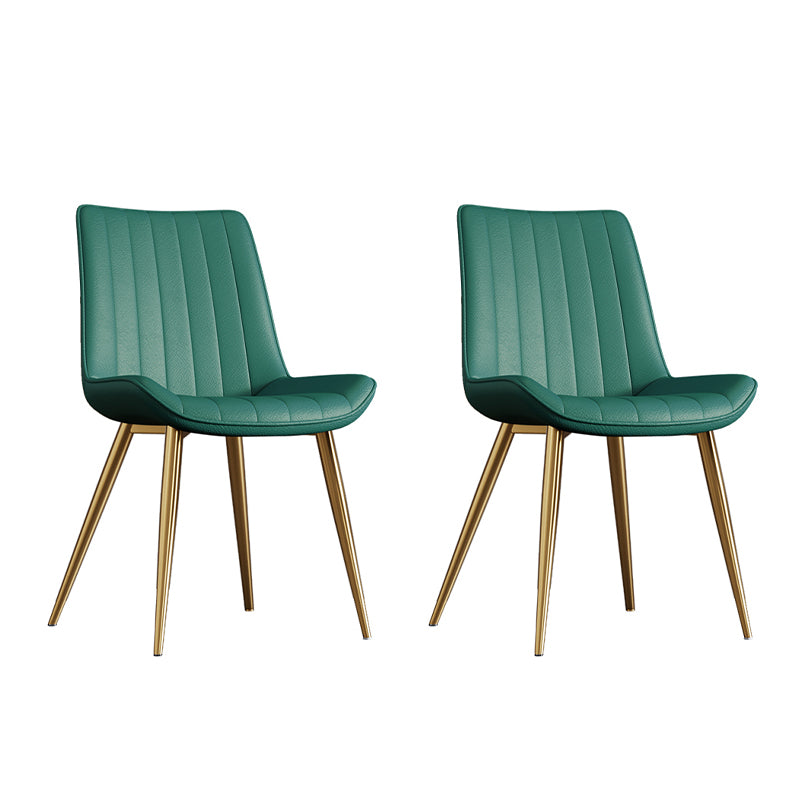 Home Scandinavian Arm Chair Upholstered Solid Back Metal Dining Room Chair