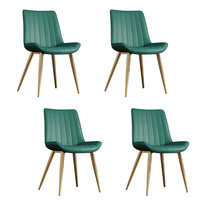 Home Scandinavian Arm Chair Upholstered Solid Back Metal Dining Room Chair
