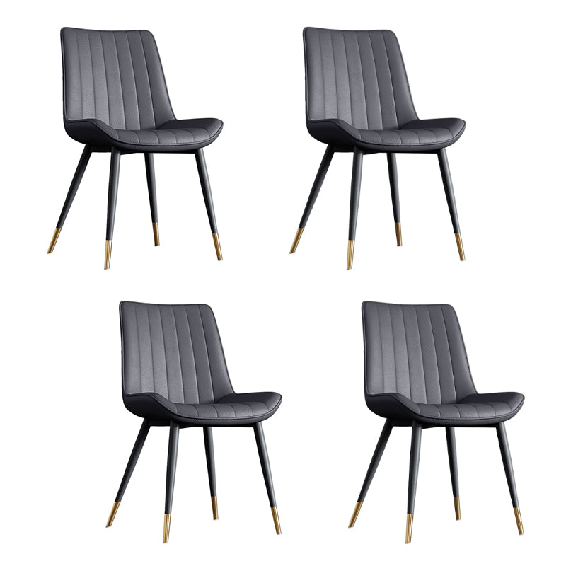 Home Scandinavian Arm Chair Upholstered Solid Back Metal Dining Room Chair