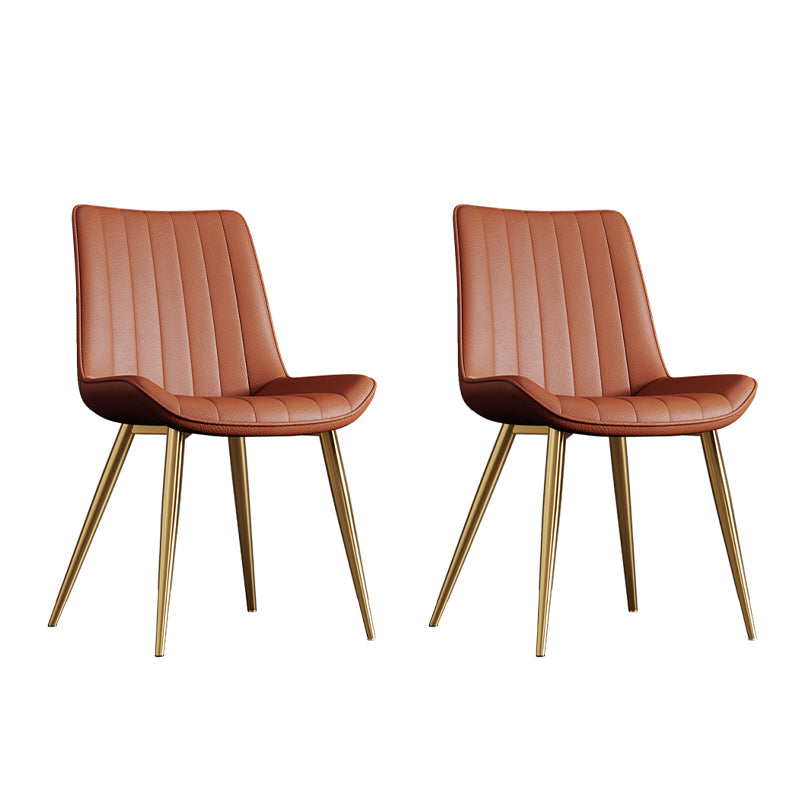 Home Scandinavian Arm Chair Upholstered Solid Back Metal Dining Room Chair