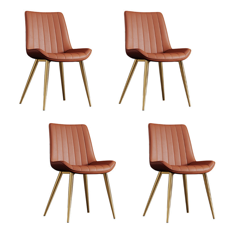 Home Scandinavian Arm Chair Upholstered Solid Back Metal Dining Room Chair