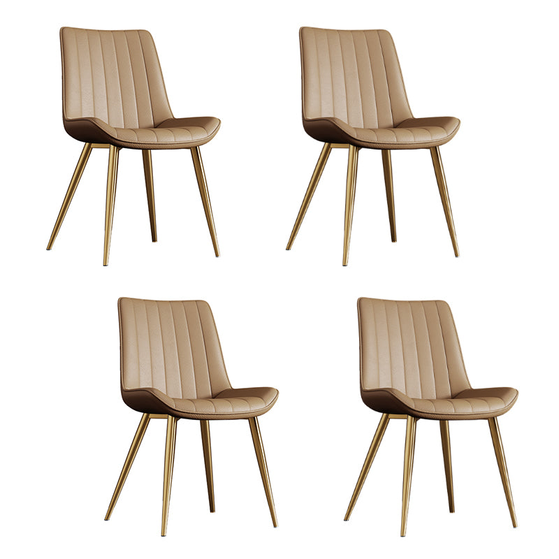 Home Scandinavian Arm Chair Upholstered Solid Back Metal Dining Room Chair
