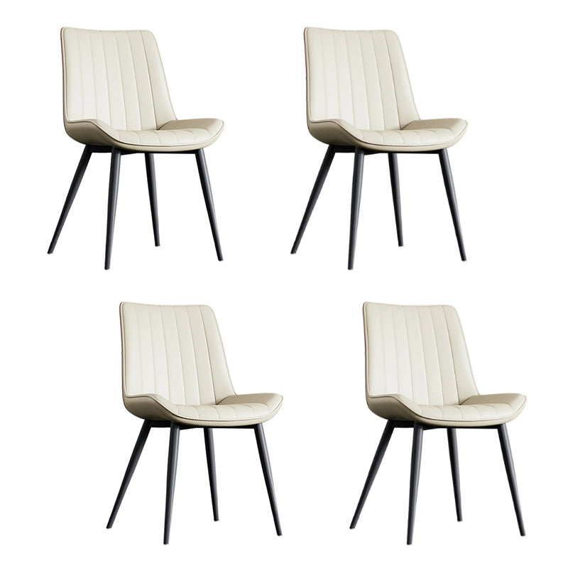 Home Scandinavian Arm Chair Upholstered Solid Back Metal Dining Room Chair